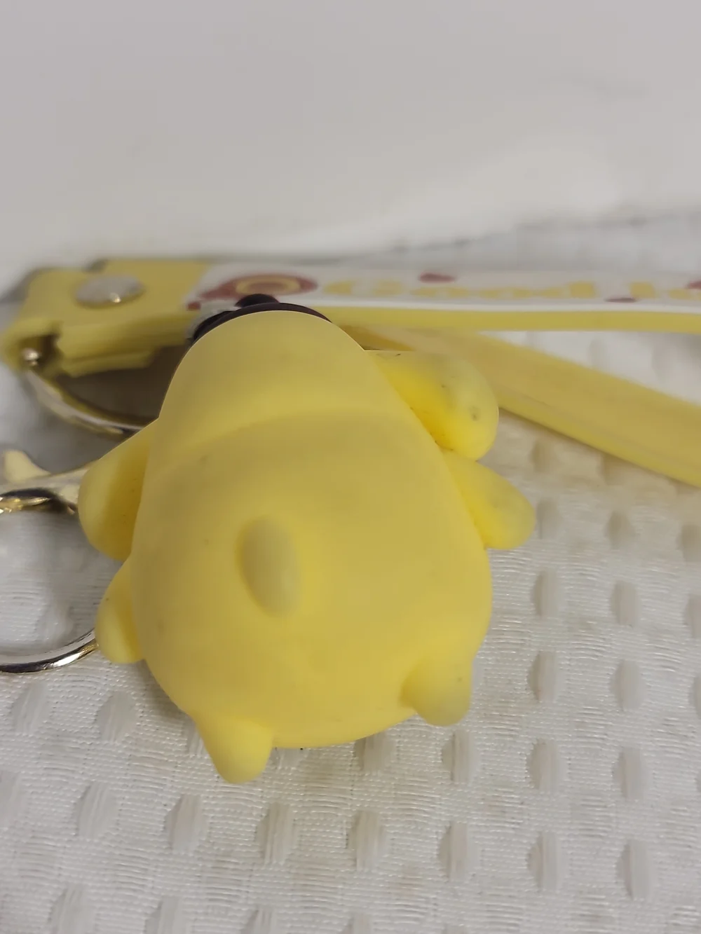 Good Luck Yellow Silicone Kids Keychain Wrist Strap